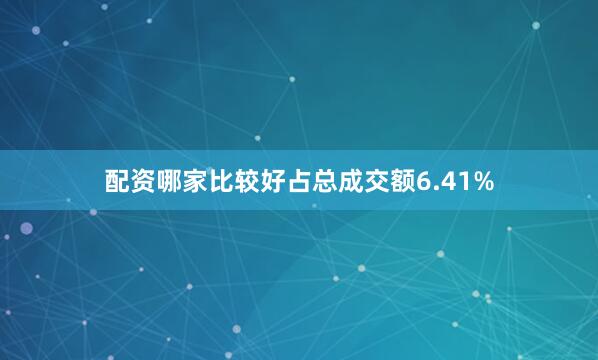 配资哪家比较好占总成交额6.41%