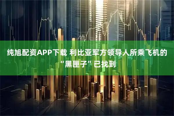 纯旭配资APP下载 利比亚军方领导人所乘飞机的“黑匣子”已找到